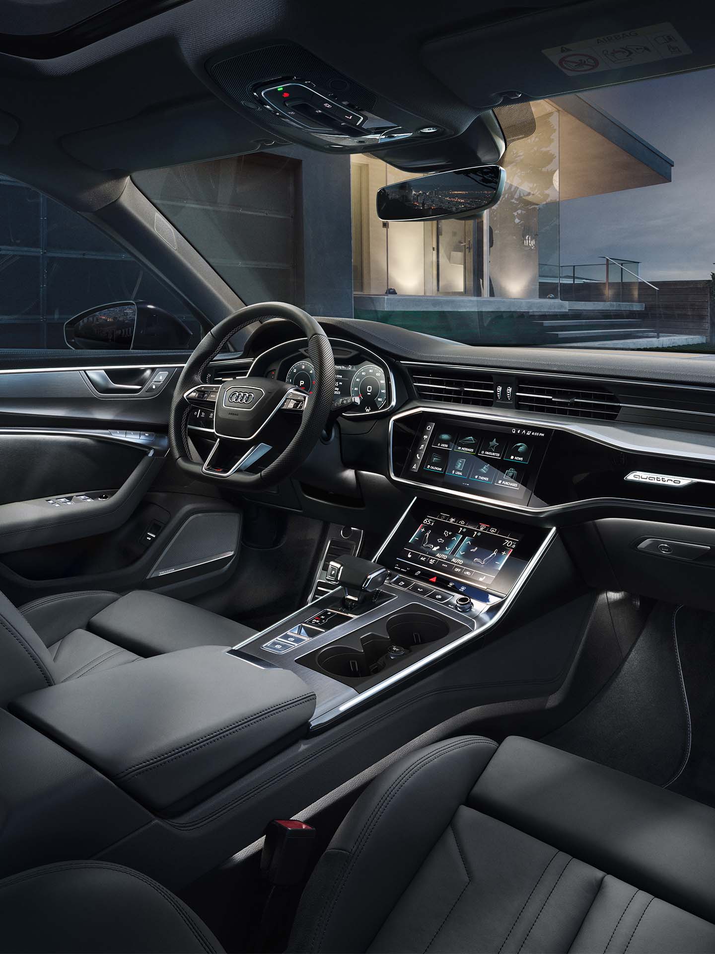 Thematically illuminated Audi cockpit